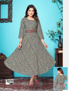 Tips And Tops Celebrations Alia Cut Rayon Long Kurti Collection