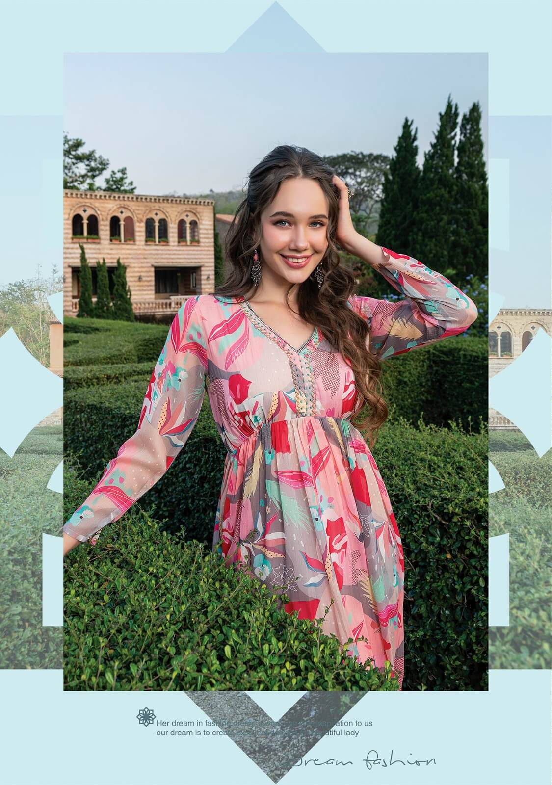 Anju Fabrics Flora vol 2 One Piece Dress Catalog collection 2