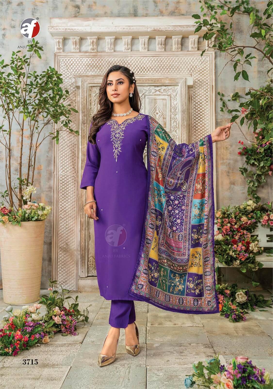 Anju Fabrics Shararat Vol 6 Designer Wedding Party Salwar Suits collection 10