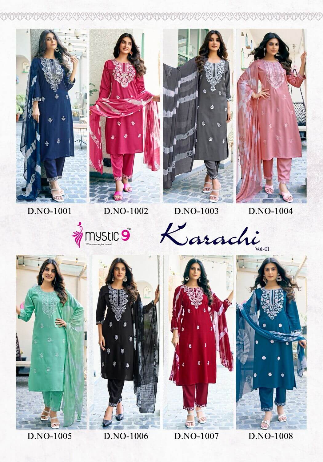 Mystic 9 Karachi Vol 1  Pakistani Suits Catalog collection 1