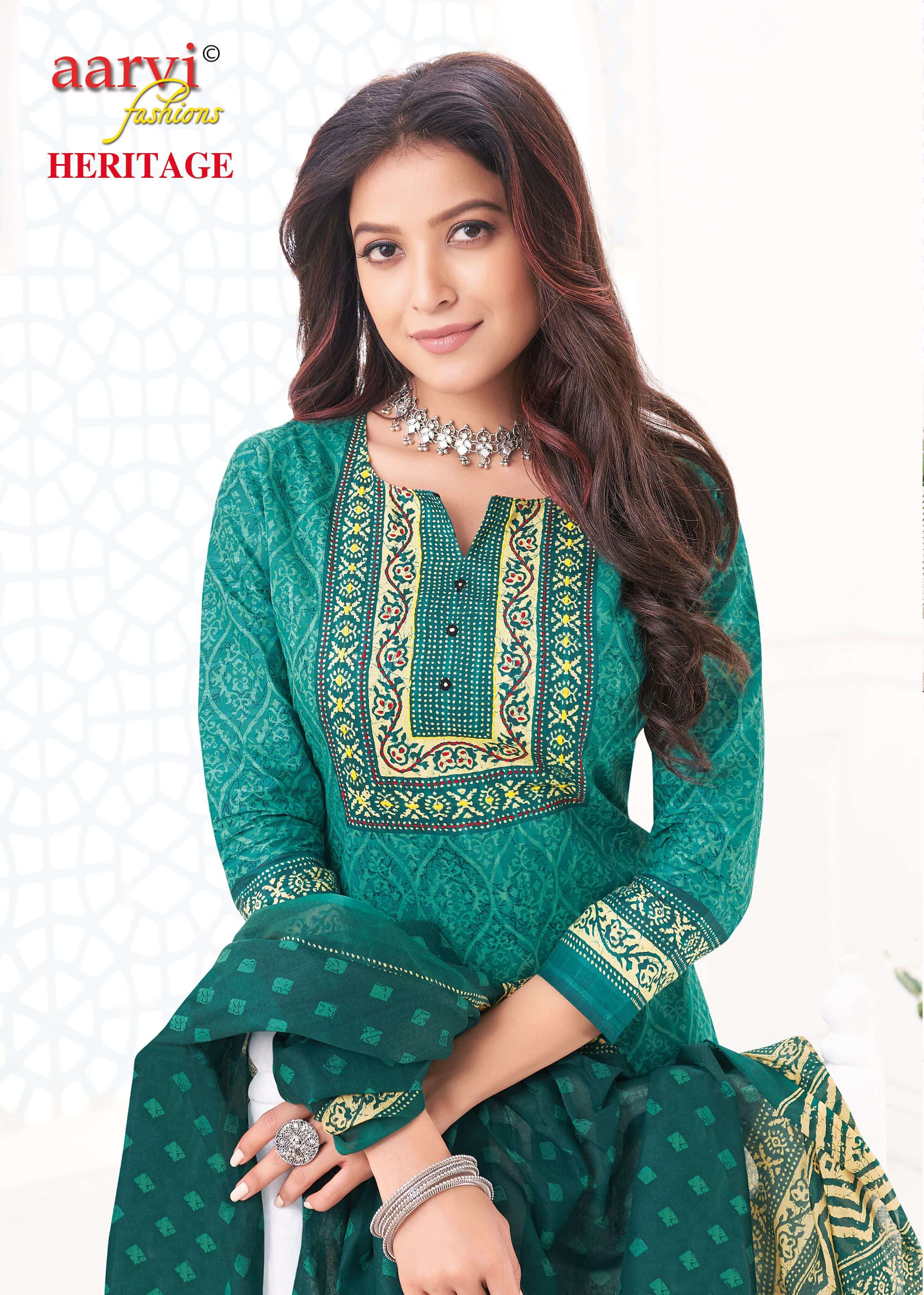 Aarvi Fashions  Heritage Vol 1 Printed Salwar Kameez Catalog collection 9