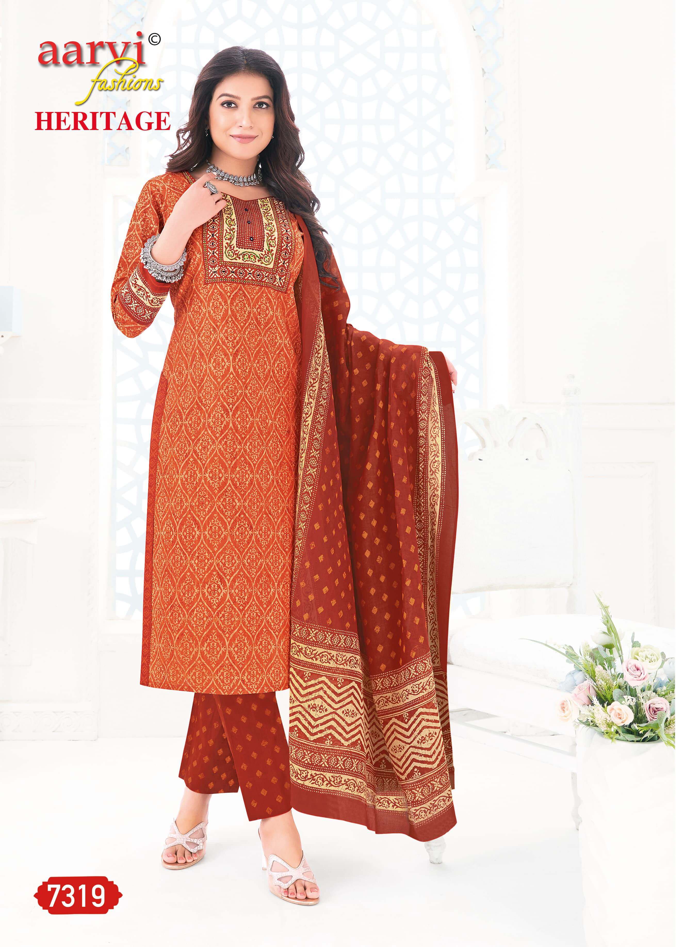 Aarvi Fashions  Heritage Vol 1 Printed Salwar Kameez Catalog collection 3