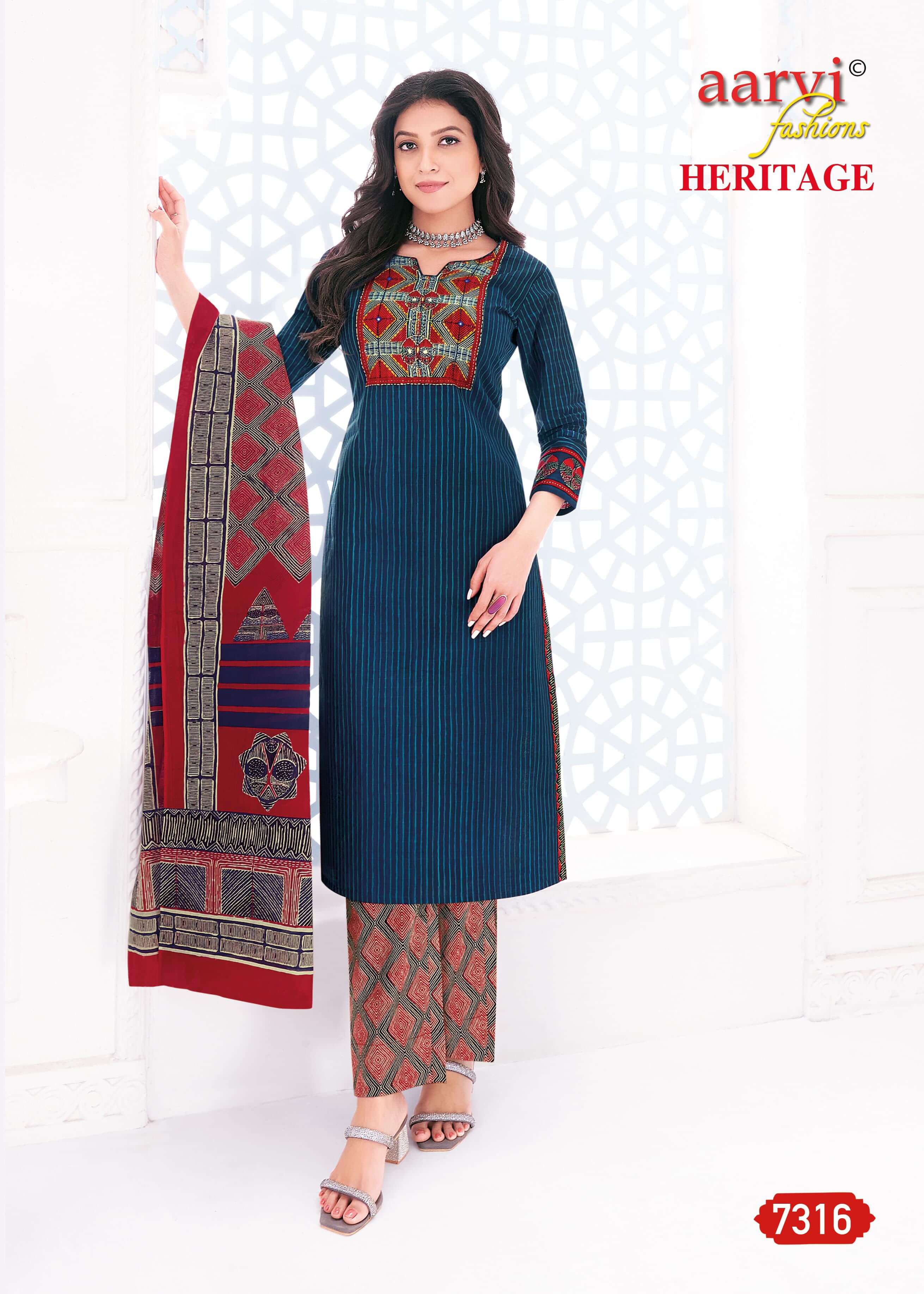 Aarvi Fashions  Heritage Vol 1 Printed Salwar Kameez Catalog collection 2