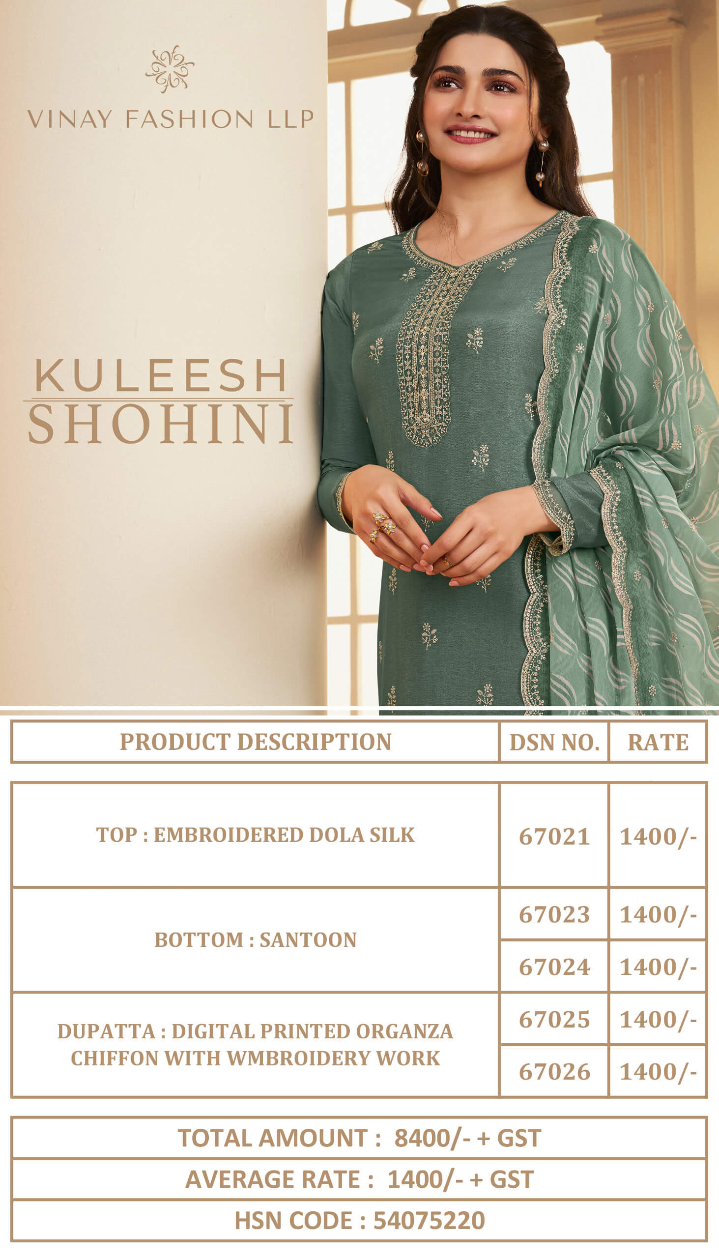 Vinay Kuleesh Shohini Dress Materials Catalog collection 12