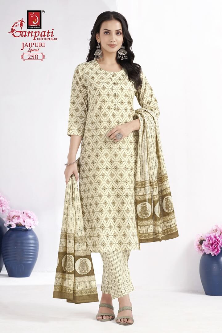 Ganpati Jaipuri Special Vol 10 Printed Salwar Kameez Catalog collection 14