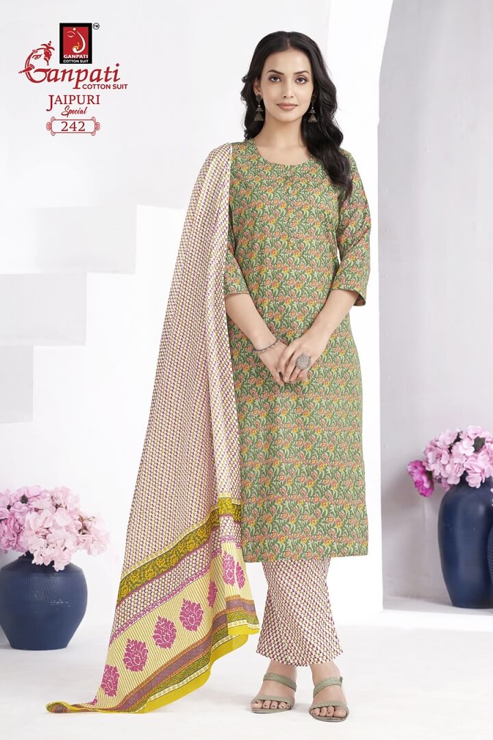 Ganpati Jaipuri Special Vol 10 Printed Salwar Kameez Catalog collection 7