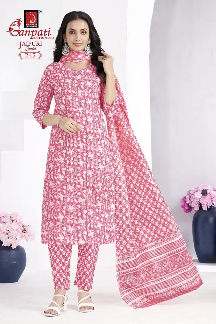 Ganpati Jaipuri Special Vol 10 Printed Salwar Kameez Catalog collection 3