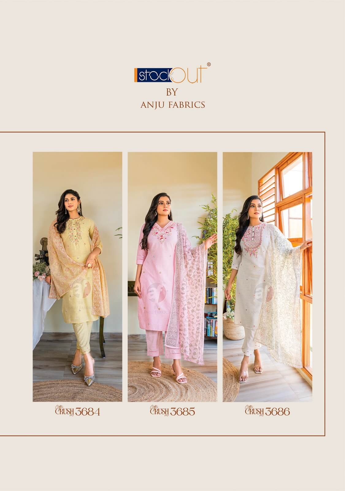 Anju Fabrics Cotton Crush Vol 3 Cotton Salwar Kameez collection 3