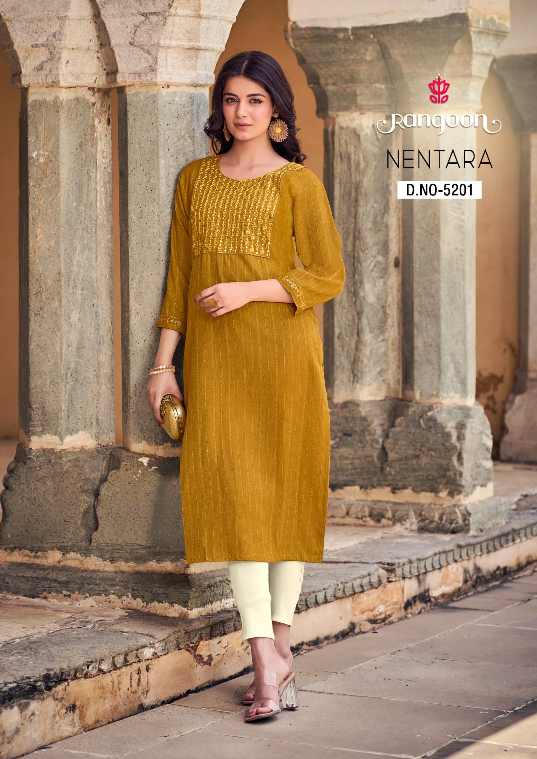 Rangoon Nentara Rayon Kurti Catalog collection 1