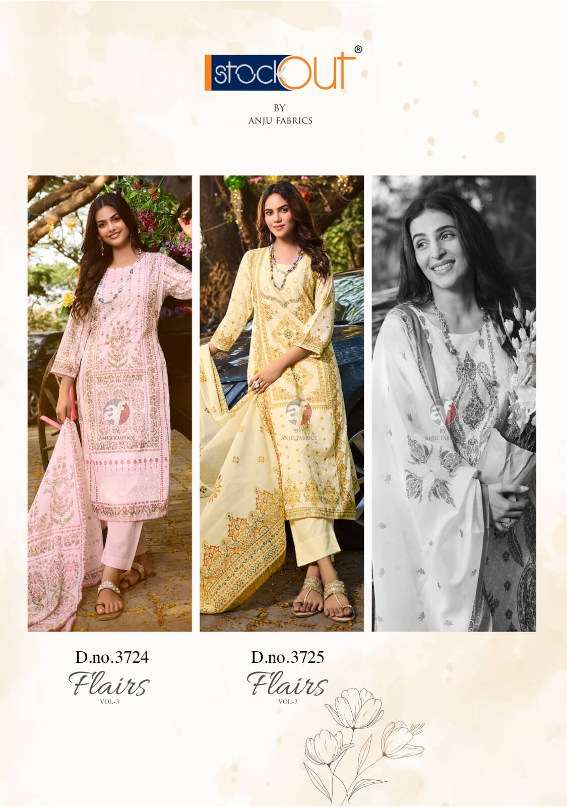 Anju Fabrics Flairs Vol 3 Printed Salwar Kameez Catalog collection 6