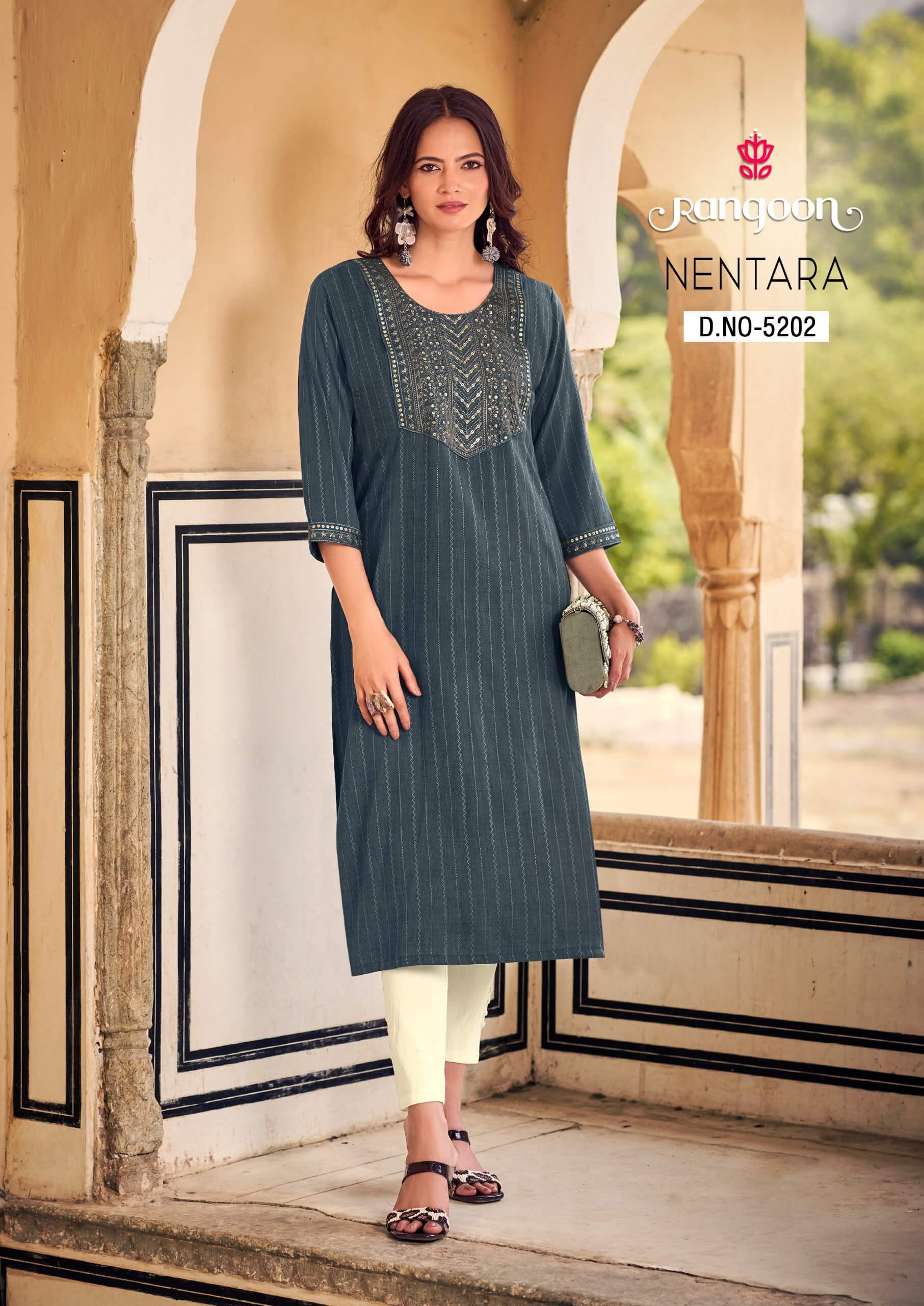 Rangoon Nentara Rayon Kurti Catalog collection 4