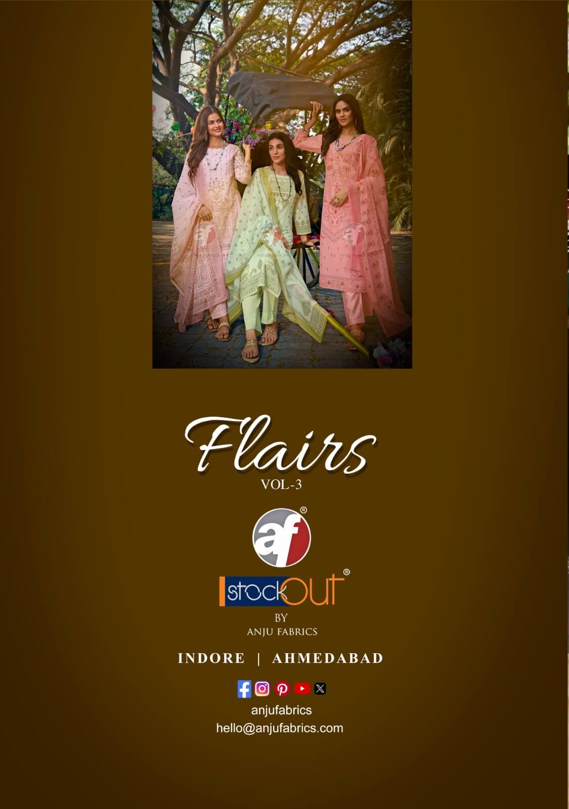 Anju Fabrics Flairs Vol 3 Printed Salwar Kameez Catalog collection 7