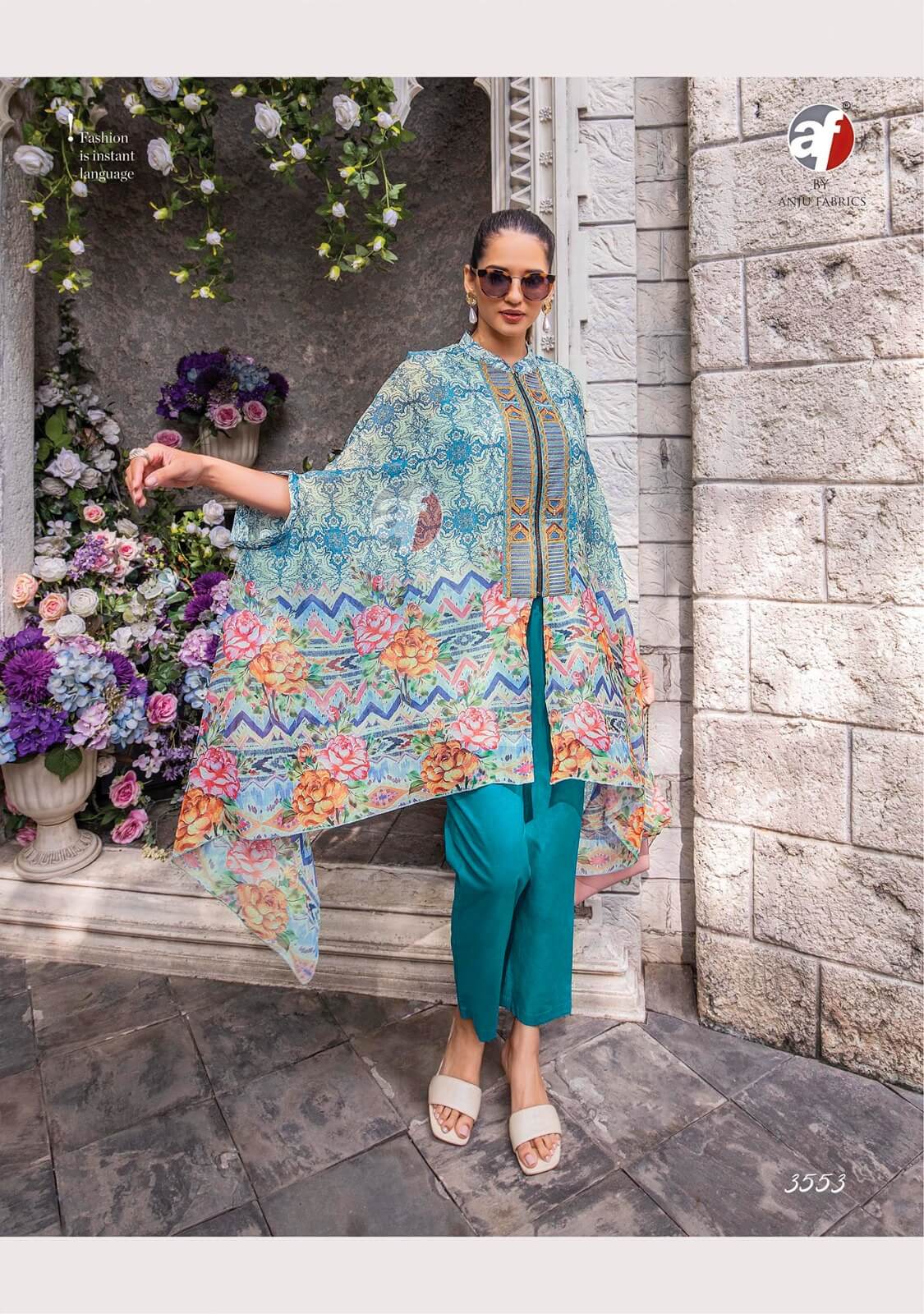 Anju Fabrics Cape Style Western Wear Catalog collection 6