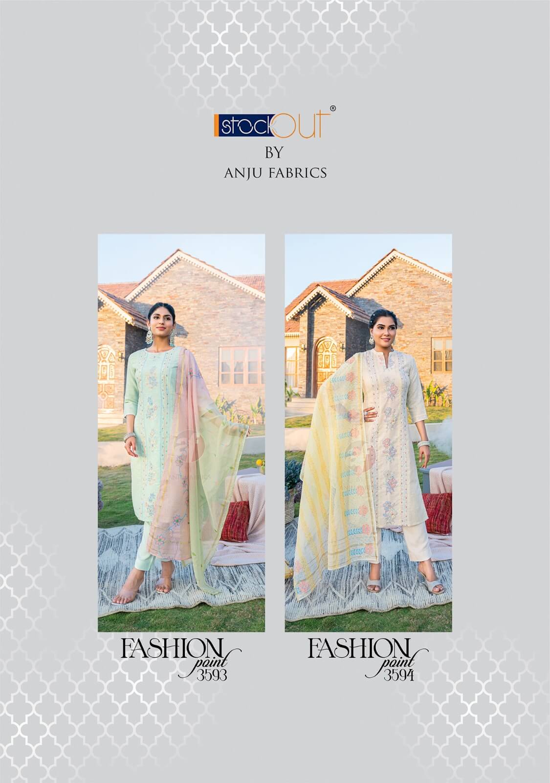 Anju Fabrics  Fashion Point Vol 2 Salwar Kameez Catalog collection 3