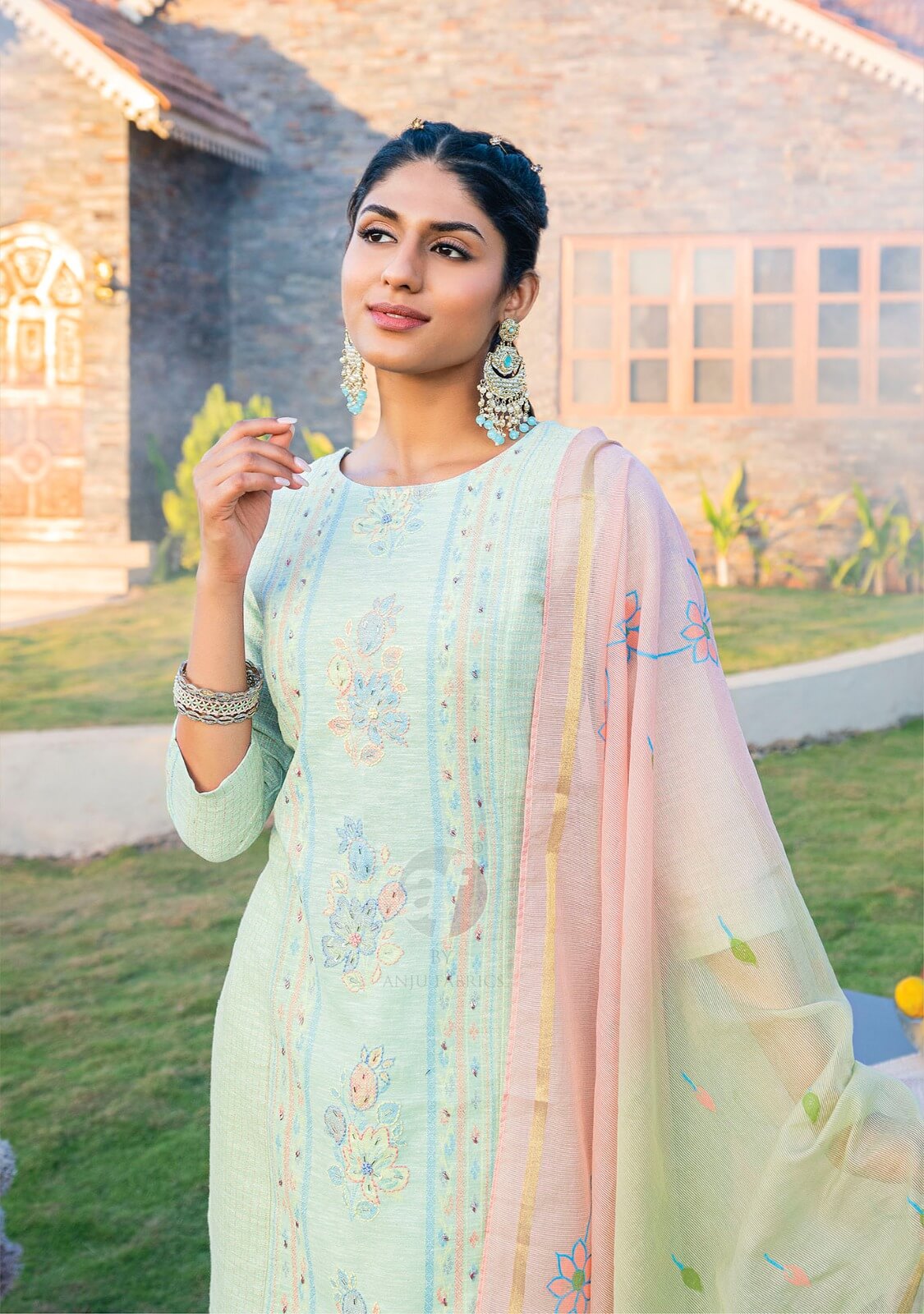 Anju Fabrics  Fashion Point Vol 2 Salwar Kameez Catalog collection 6