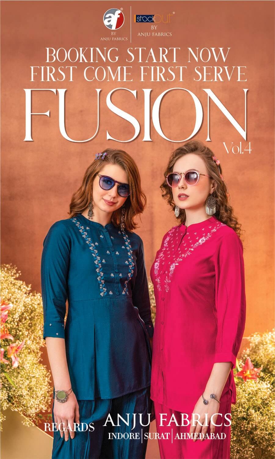 Anju Fabrics Fusion vol 4 Western Wear collection 5