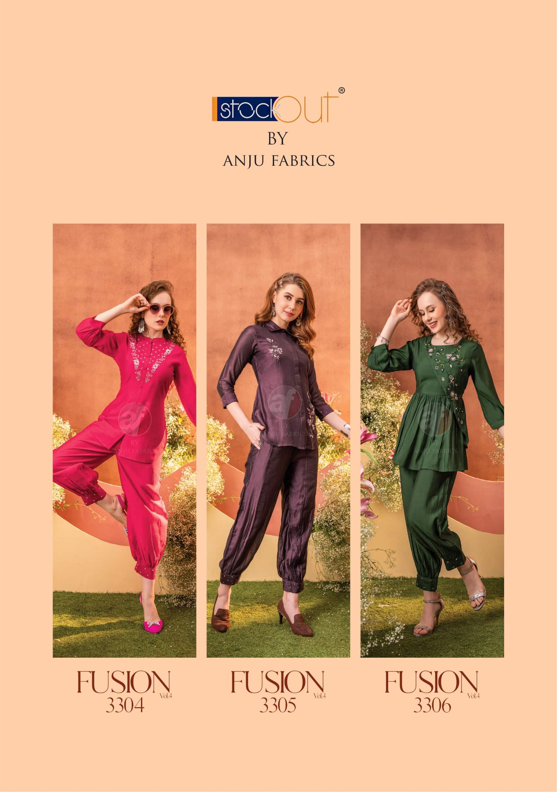 Anju Fabrics Fusion vol 4 Western Wear collection 4
