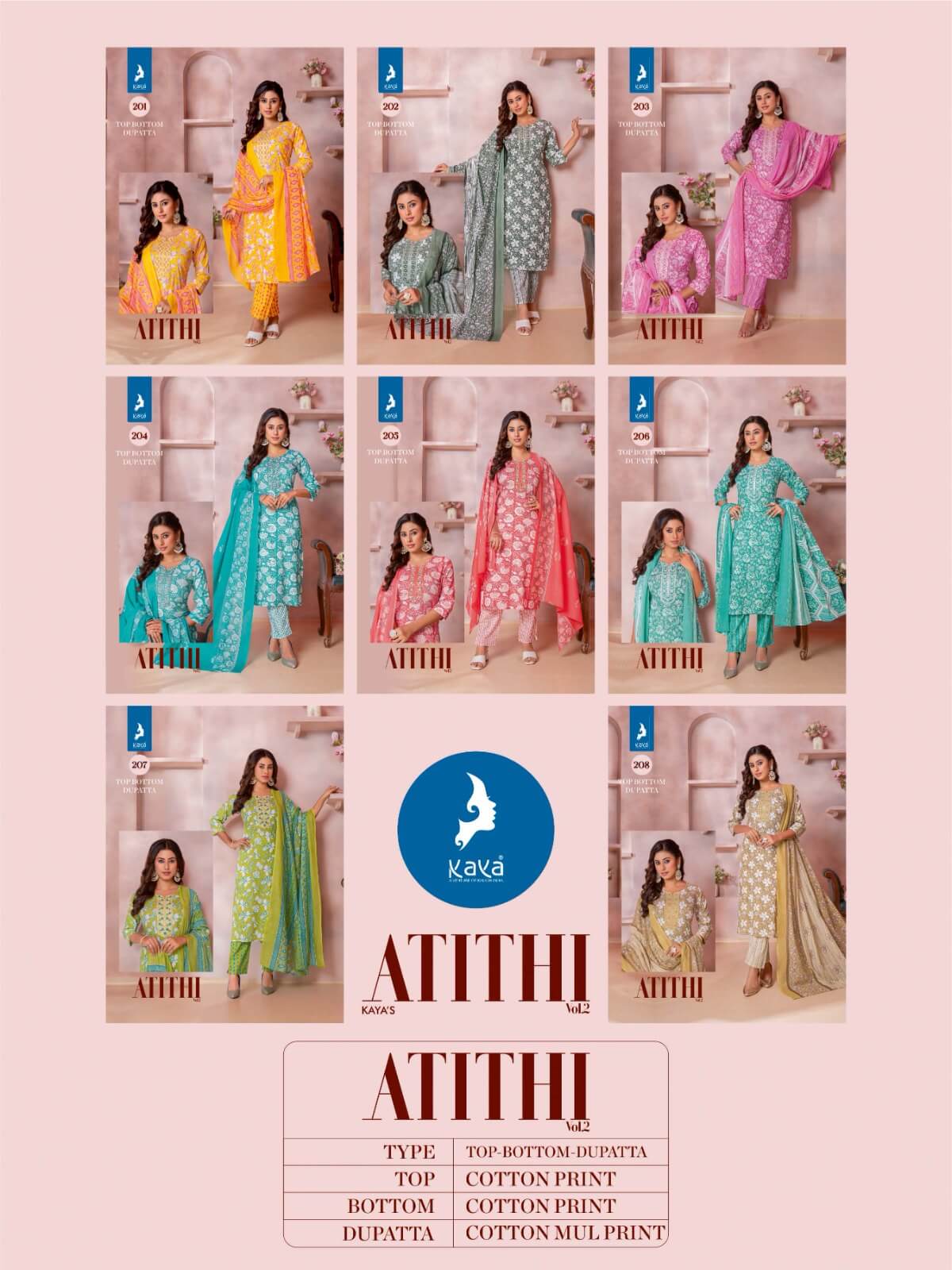 Kaya Kurti Atithi Vol 2 Cotton Salwar Kameez Catalog collection 8