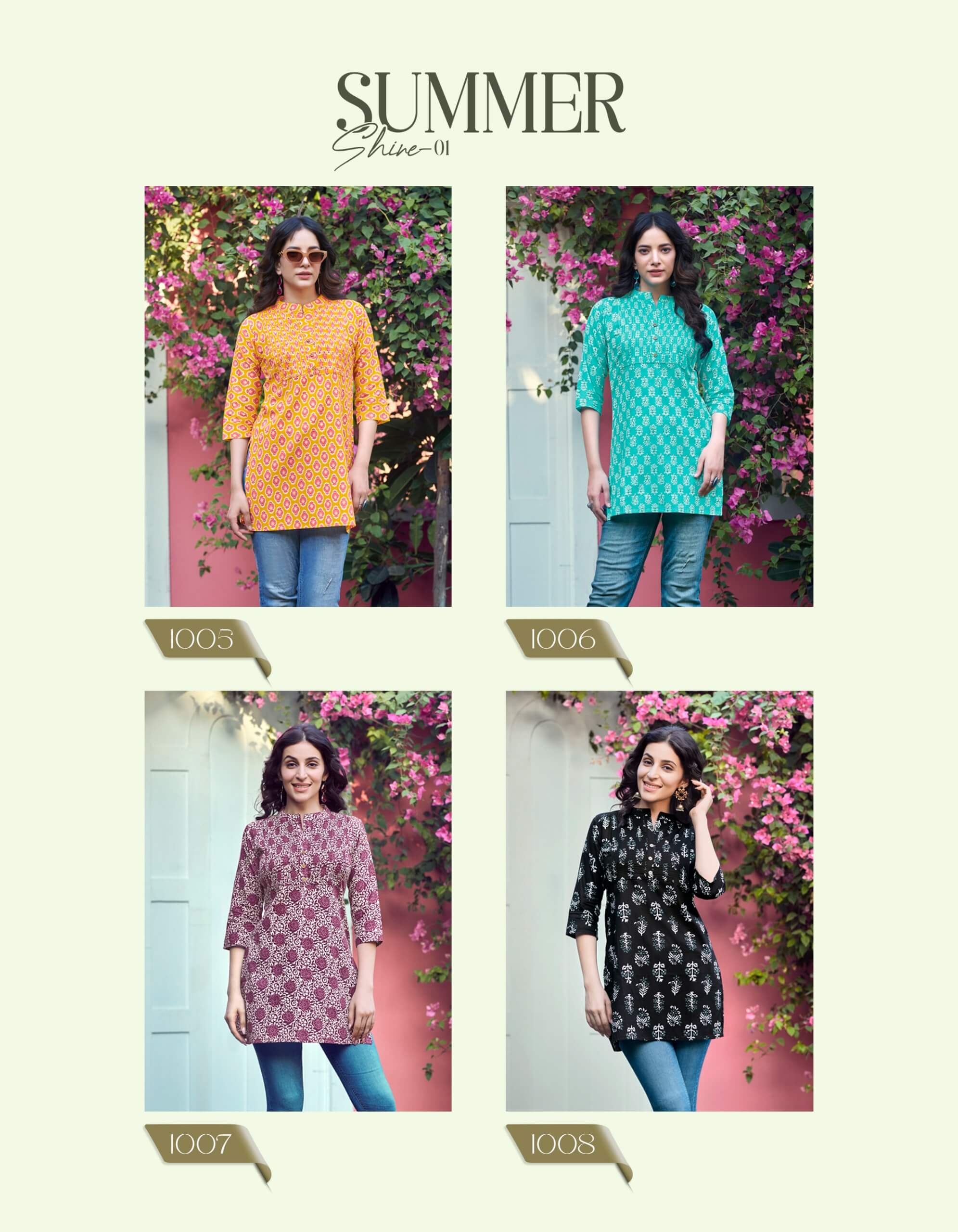 Radhika Lifestyle Summer Shine Vol 1 Cotton Kurtis Catalog collection 10