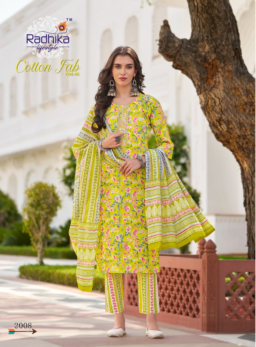 Radhika Lifestyle Cotton Fab Vol 2 Cotton Salwar Kameez Catalog collection 9