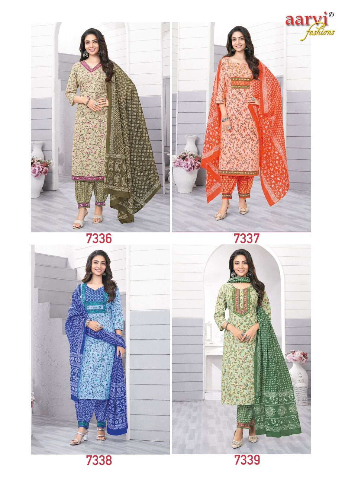 Aarvi Fashions Kavya Vol 1Cotton Salwar Kameez Catalog collection 8