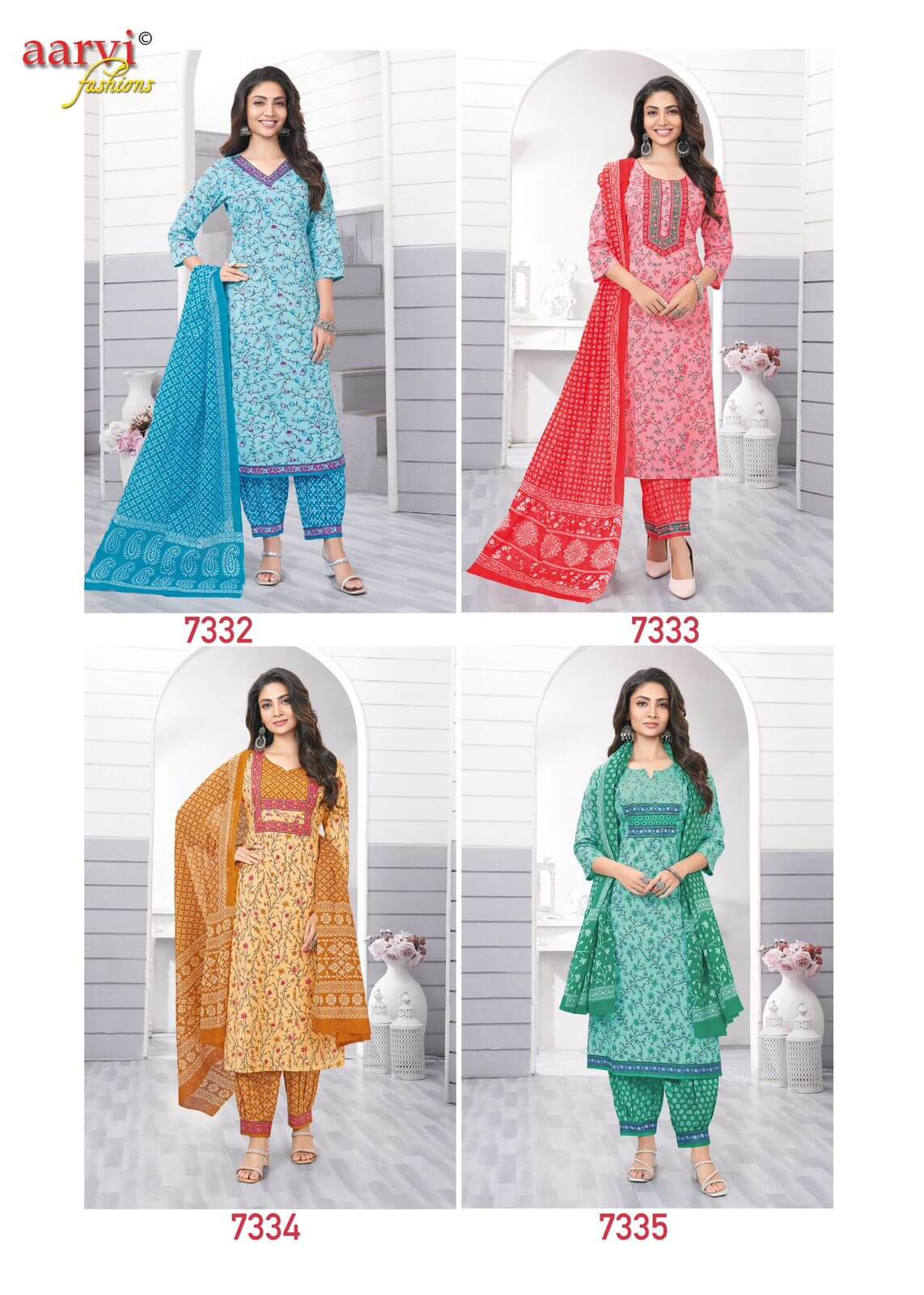 Aarvi Fashions Kavya Vol 1Cotton Salwar Kameez Catalog collection 6