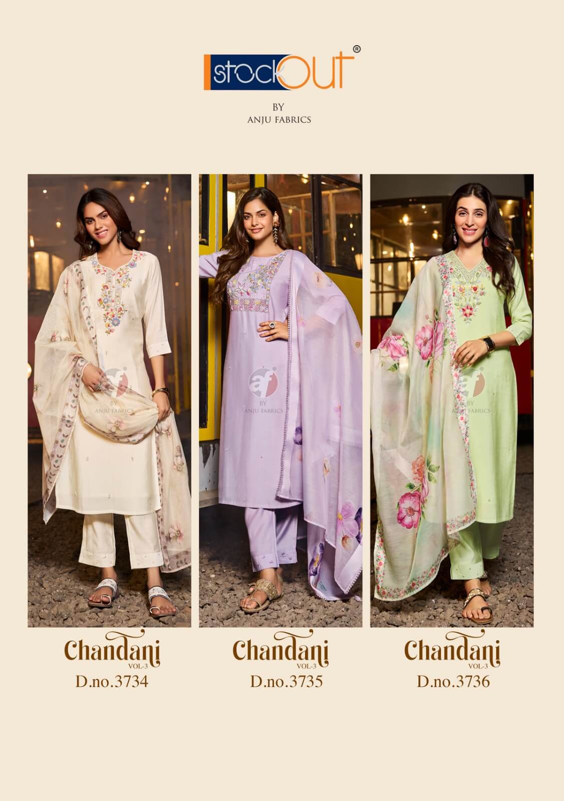 Anju Fabrics Chandani Vol 3 Readymade Dress Catalog collection 6