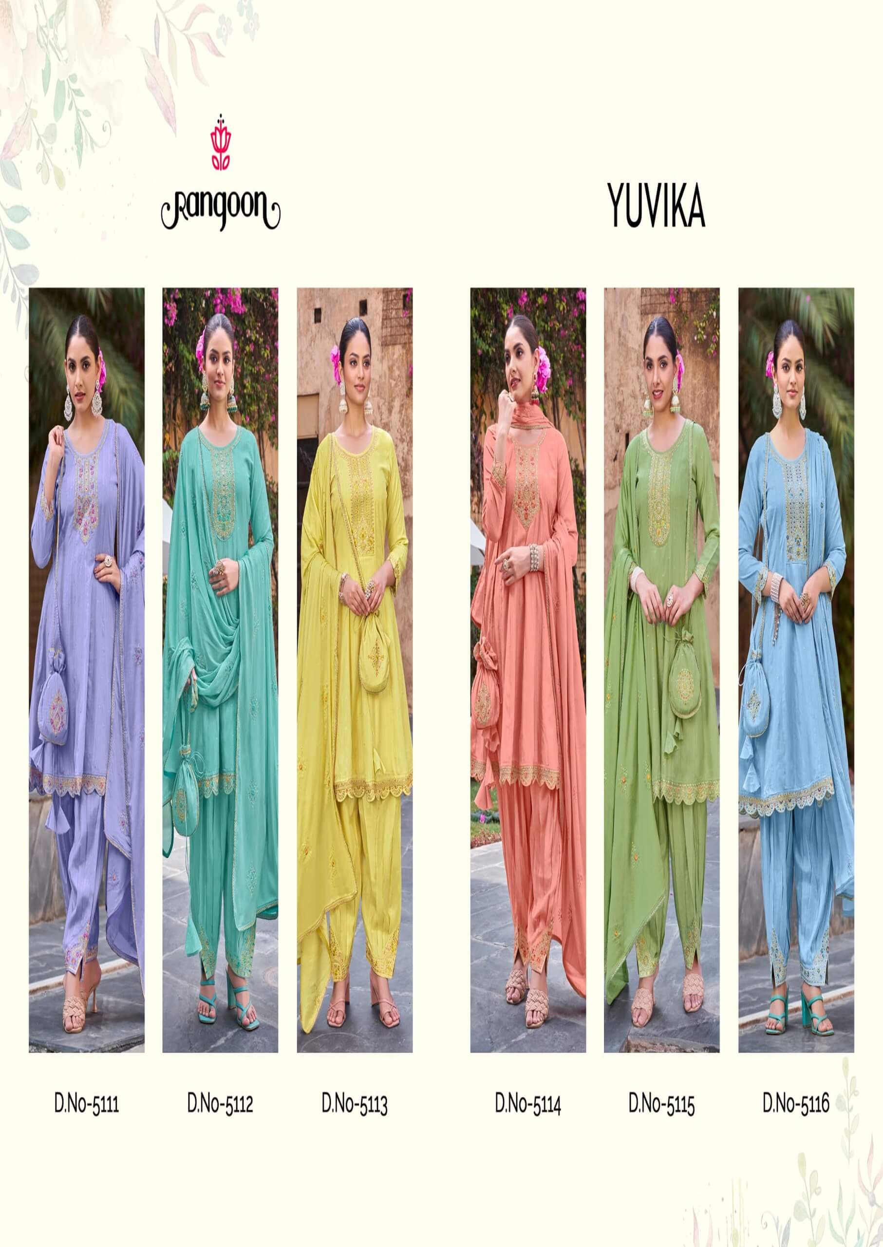 Rangoon Yuvika Embroidery Salwar Kameez Catalog collection 1