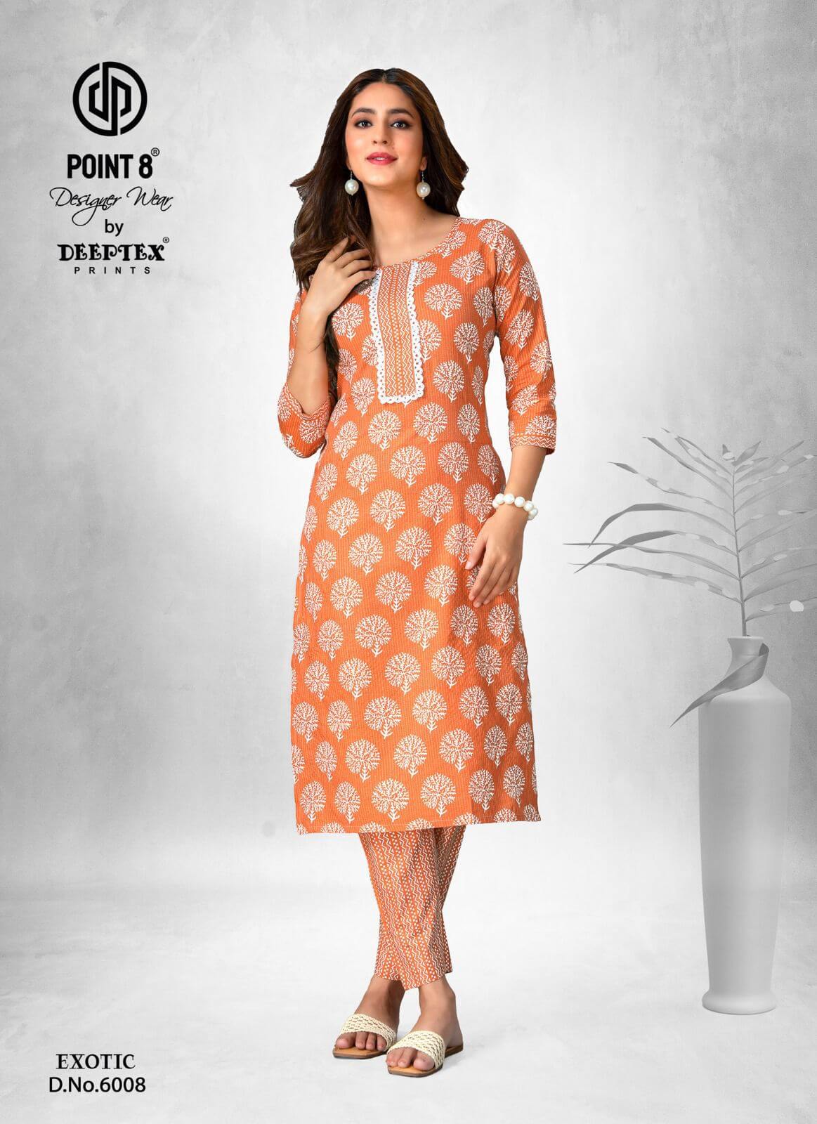 Deeptex Point 8 Exotic Vol 6 Kurti with Bottom Catalog collection 8