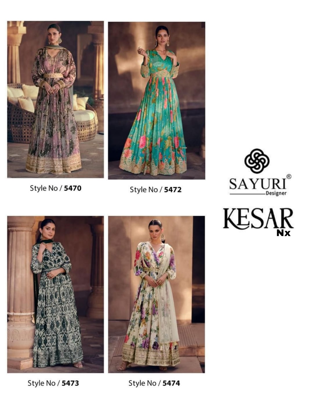 Sayuri Designer Kesar NxParty Wear Kurti Dupata Catalog collection 15