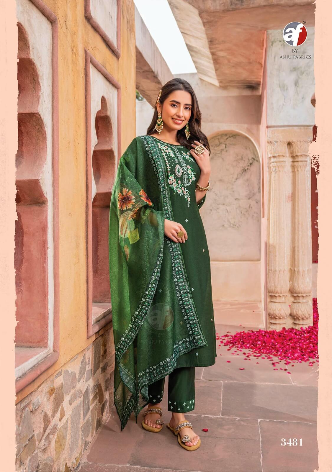 Anju Fabrics Gazal Vol 4 Embroidery Salwar Kameez Catalog collection 10