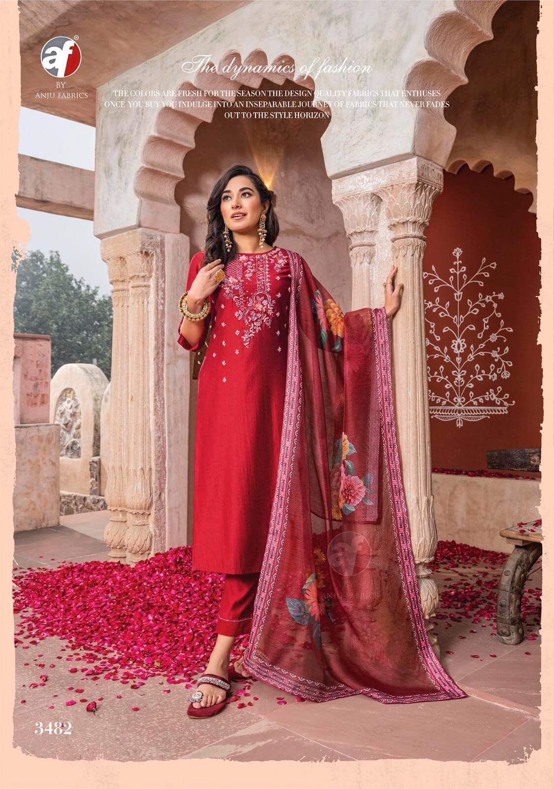 Anju Fabrics Gazal Vol 4 Embroidery Salwar Kameez Catalog collection 9