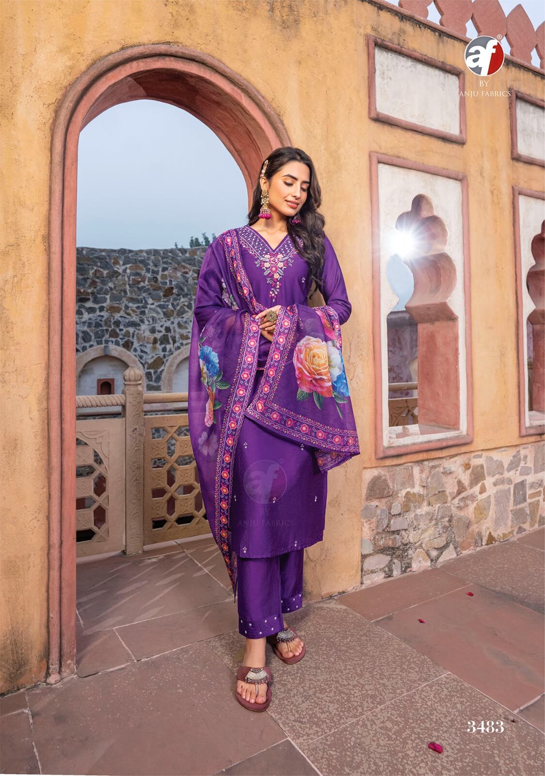 Anju Fabrics Gazal Vol 4 Embroidery Salwar Kameez Catalog collection 11