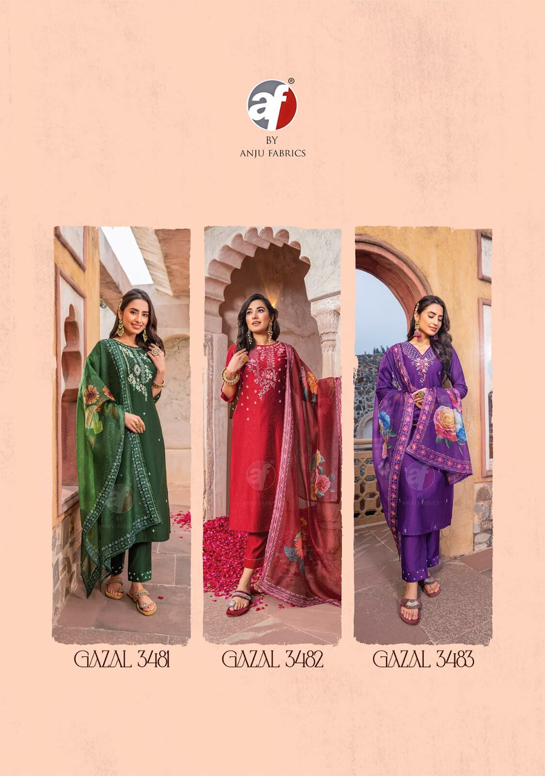 Anju Fabrics Gazal Vol 4 Embroidery Salwar Kameez Catalog collection 1