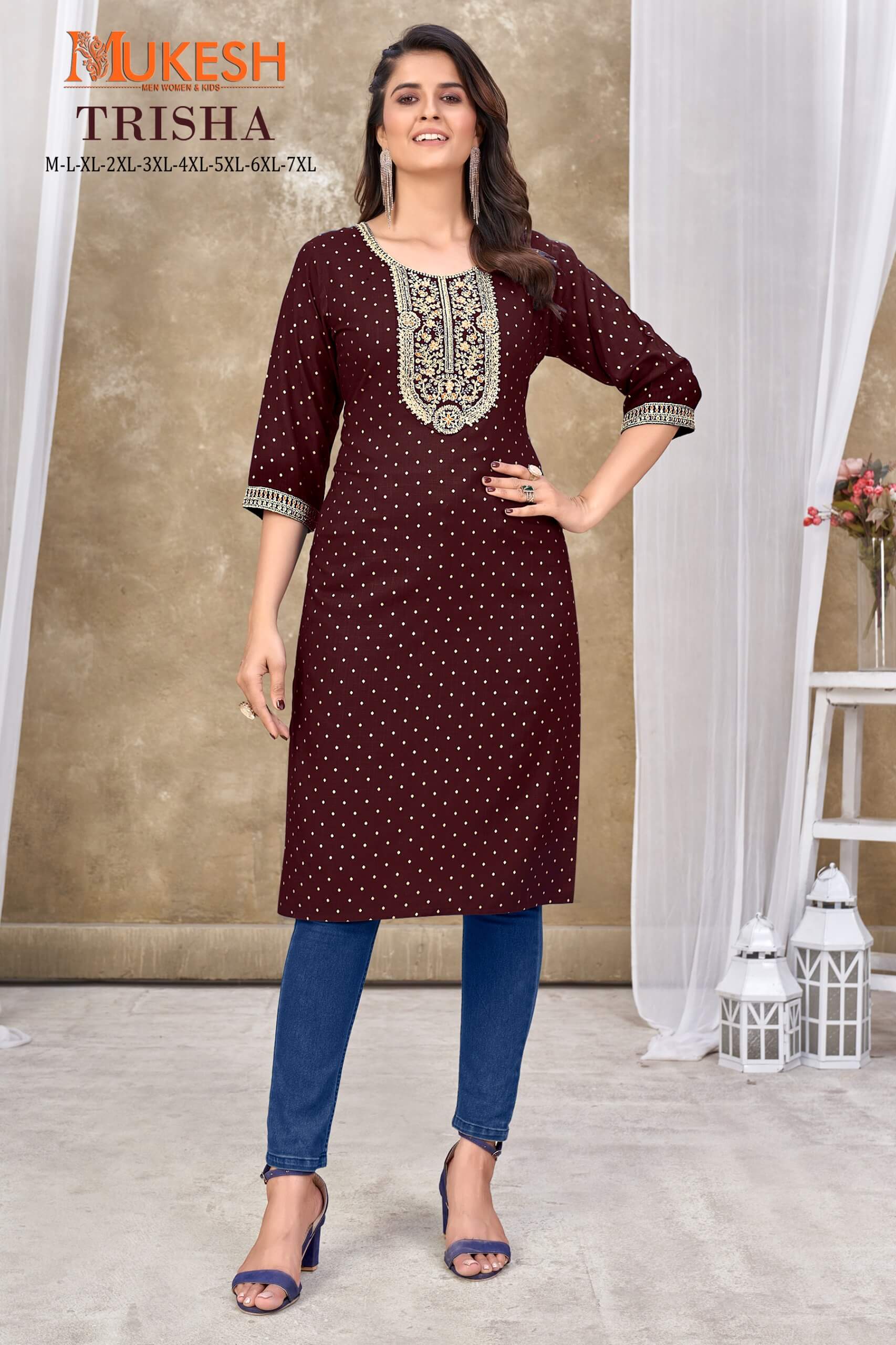 Mukesh Trisha Rayon Kurti Catalog collection 6