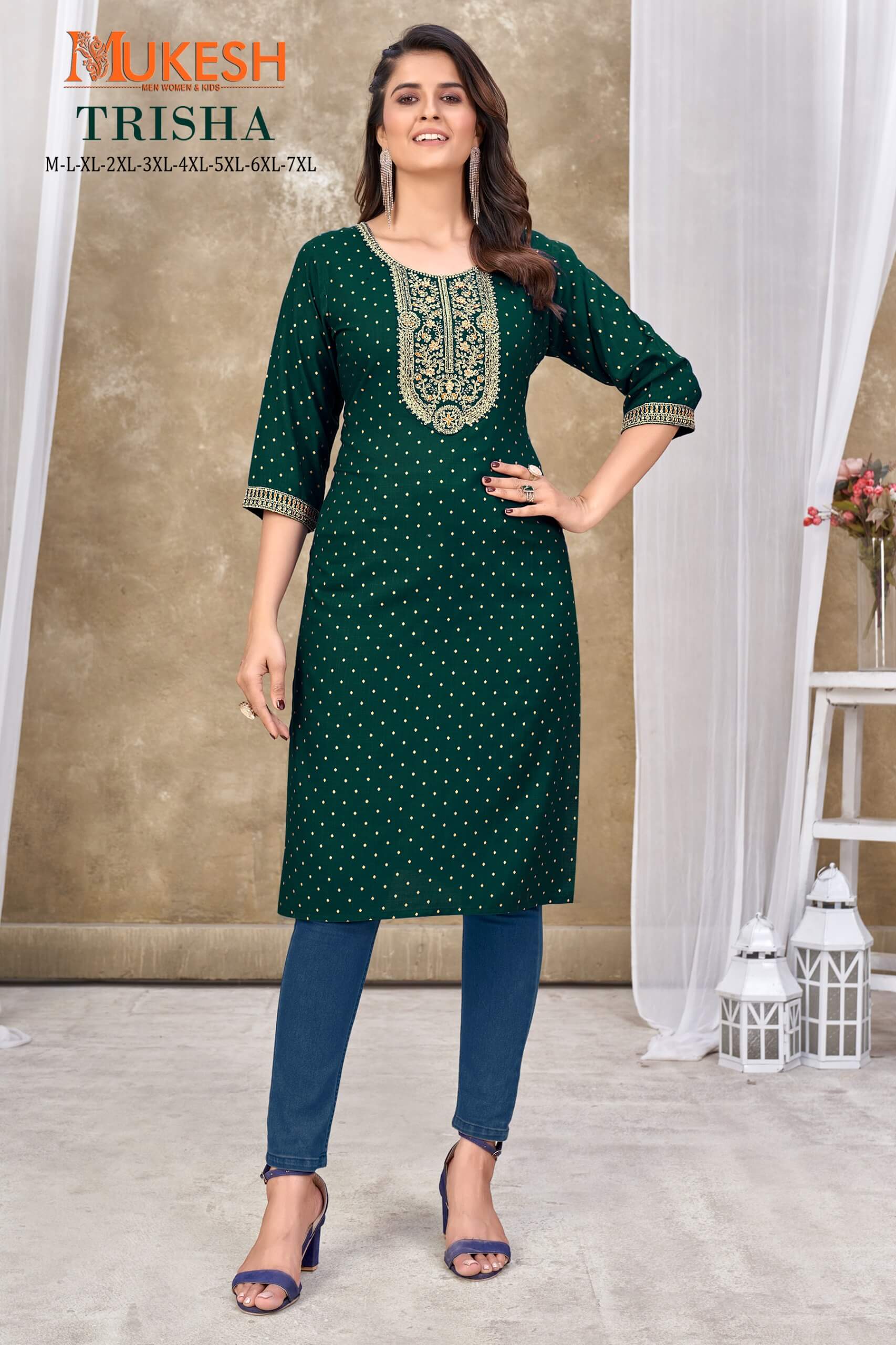 Mukesh Trisha Rayon Kurti Catalog collection 1