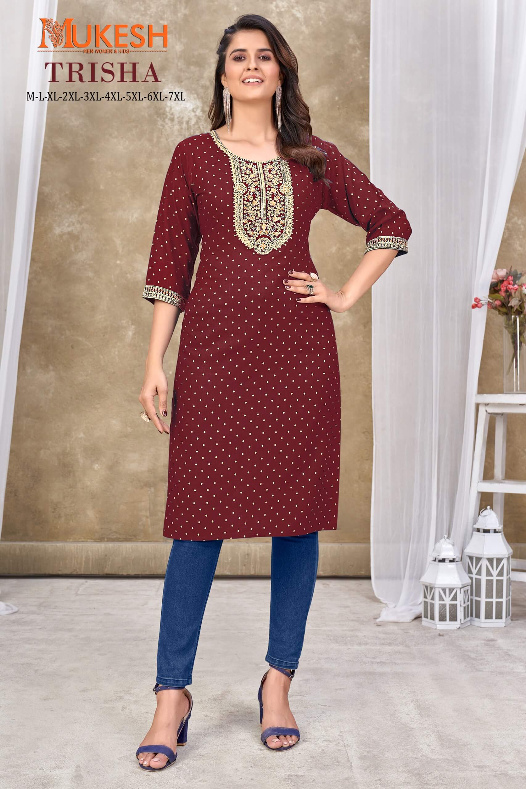 Mukesh Trisha Rayon Kurti Catalog collection 7