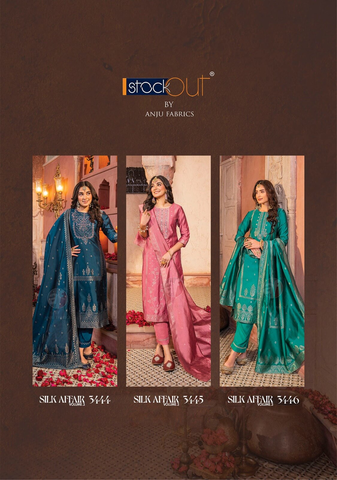 Anju Fabrics Silk Affair Vol 3 Readymade Dress Catalog collection 14