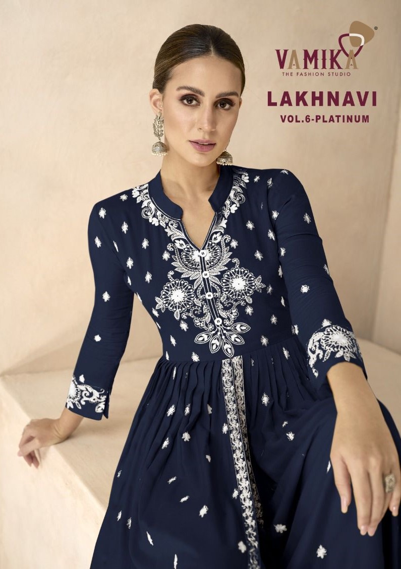 Vamika Lakhnavi Vol 6 Platinum Lucknowi Work Kurti Catalog collection 2