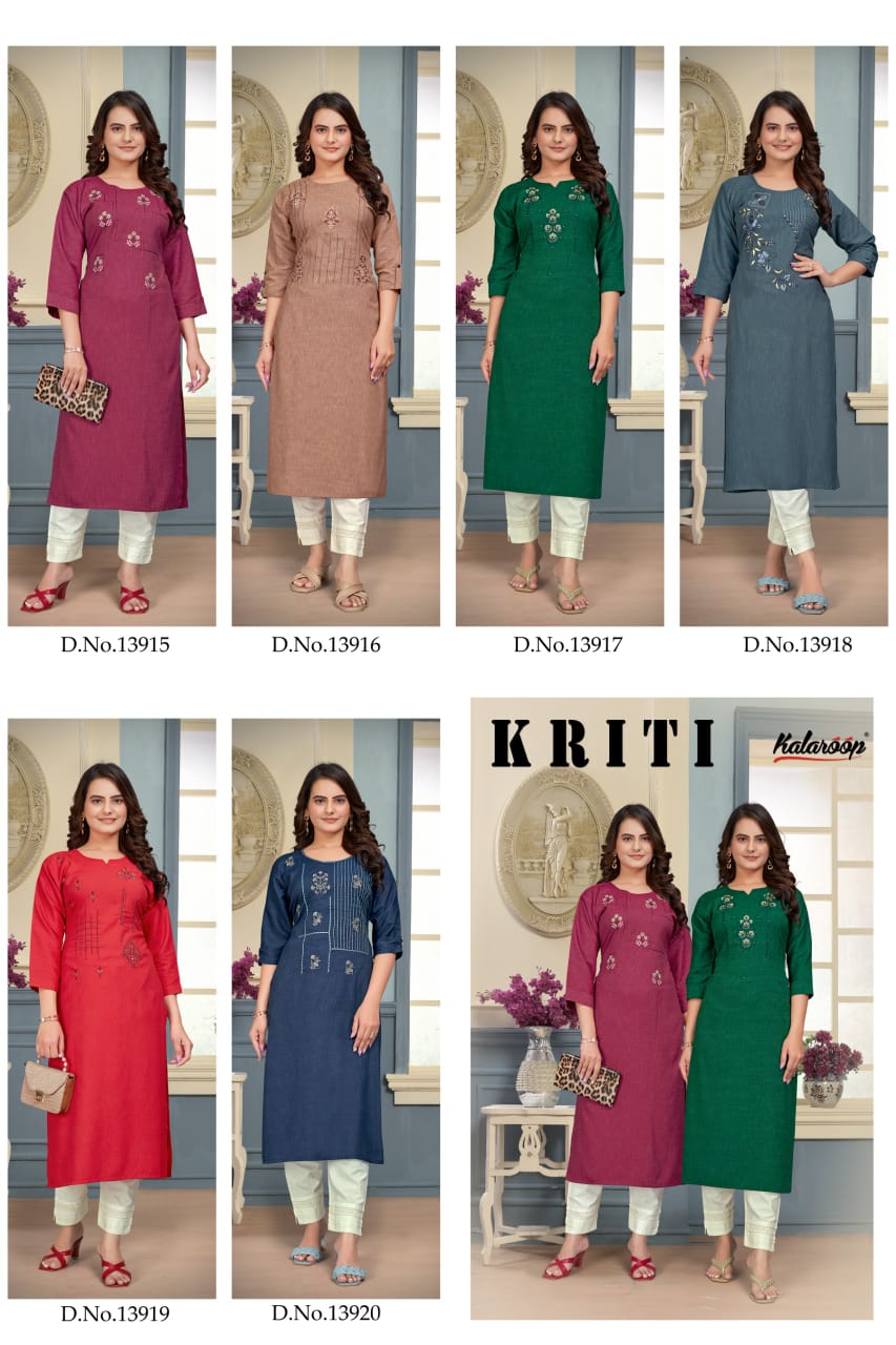 Kalaroop Kriti Casual Wear Kurti Catalog collection 6