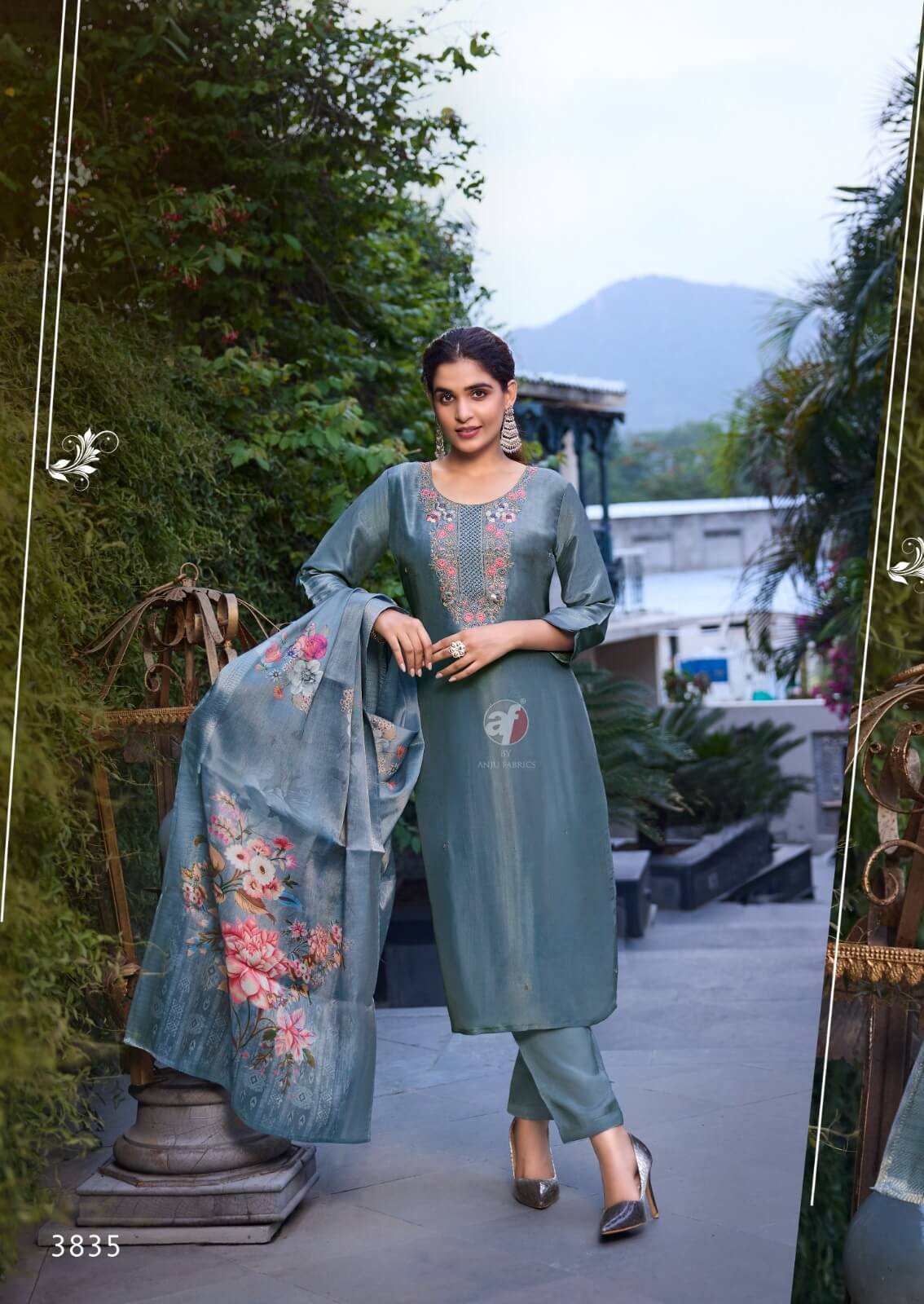 Anju Fabrics Silk Affair Vol 4 Embroidery Salwar Kameez Catalog collection 9