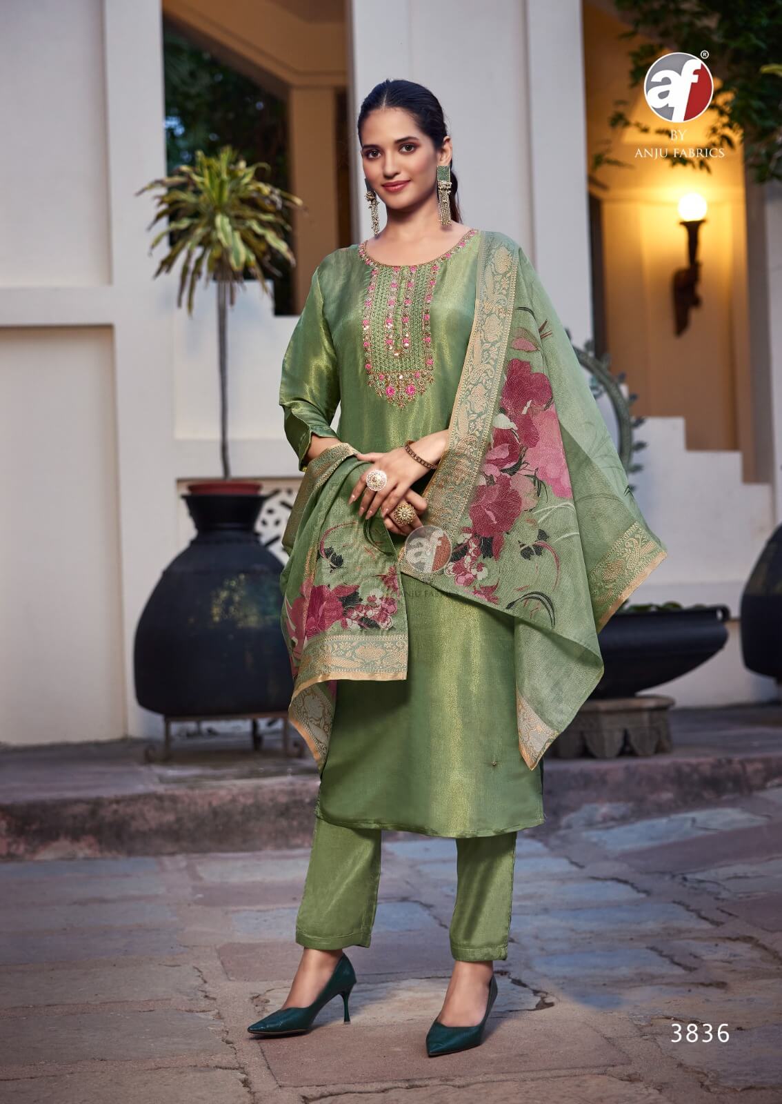 Anju Fabrics Silk Affair Vol 4 Embroidery Salwar Kameez Catalog collection 12