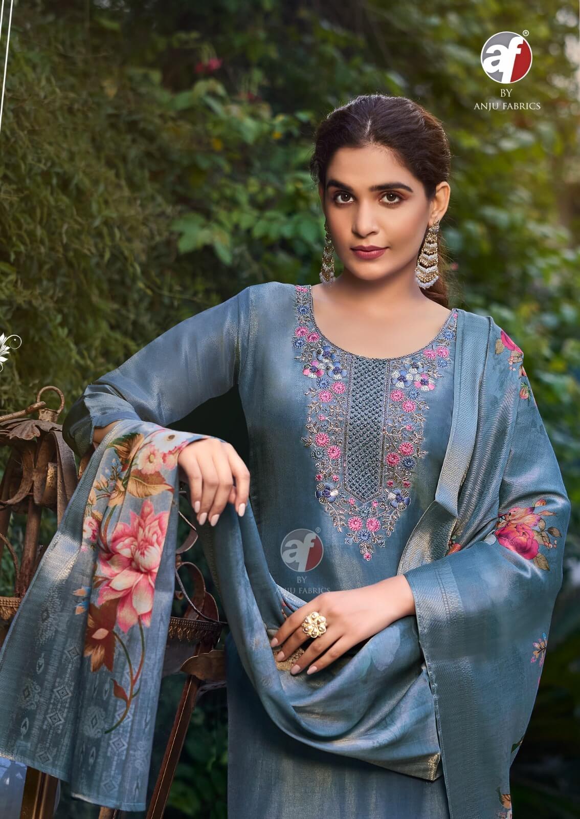 Anju Fabrics Silk Affair Vol 4 Embroidery Salwar Kameez Catalog collection 11