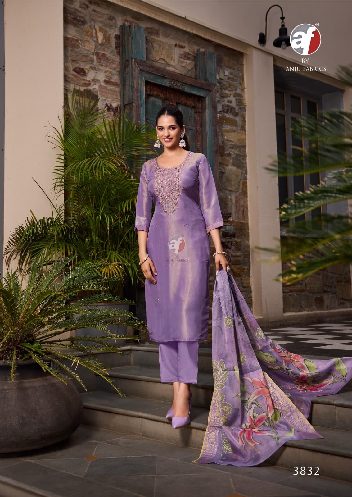 Anju Fabrics Silk Affair Vol 4 Embroidery Salwar Kameez Catalog collection 4