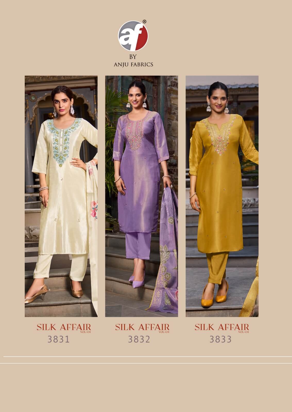 Anju Fabrics Silk Affair Vol 4 Embroidery Salwar Kameez Catalog collection 2