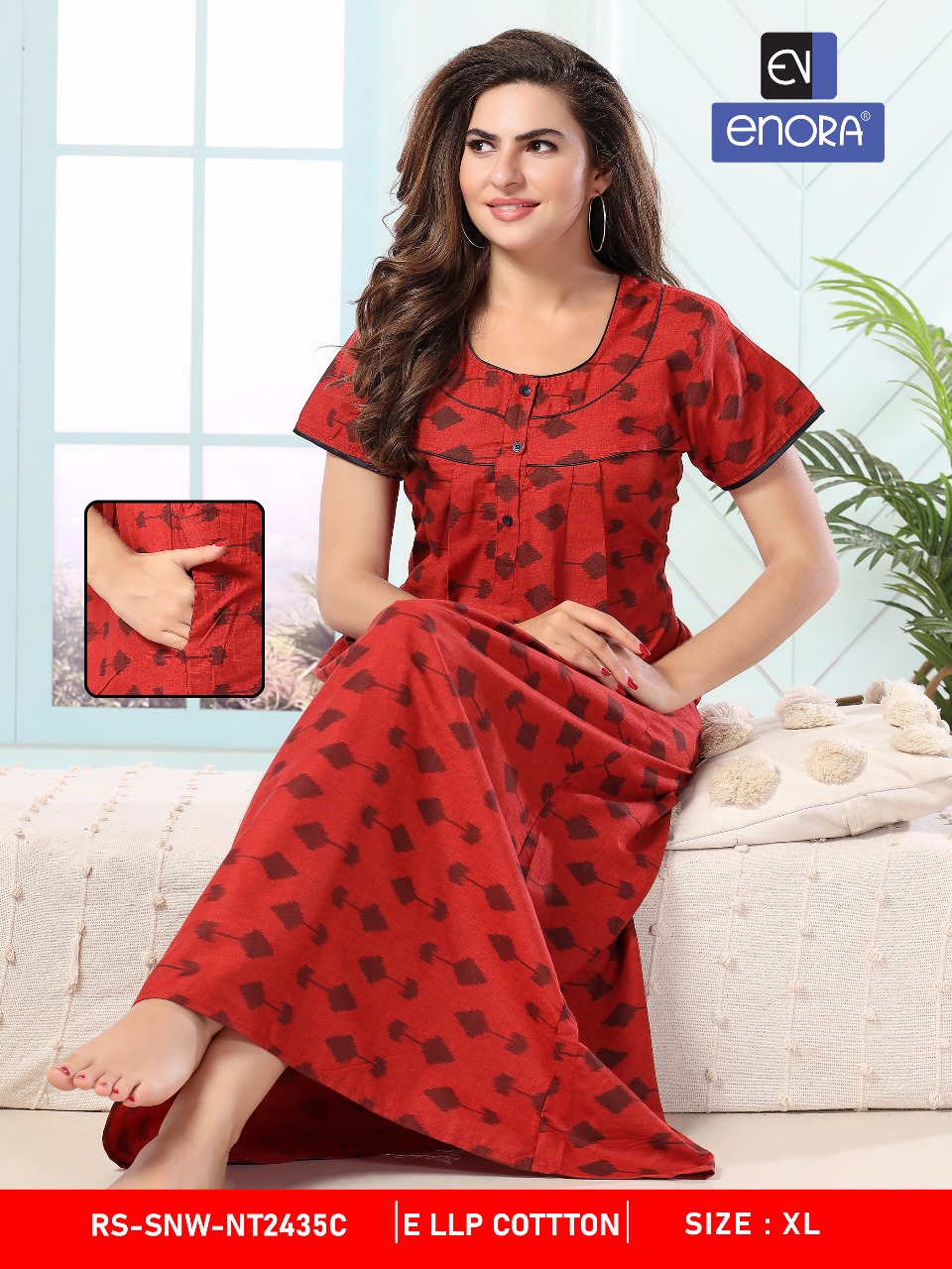 Enora Cotton Fancy Nighty 3  Night Dress Catalog collection 1