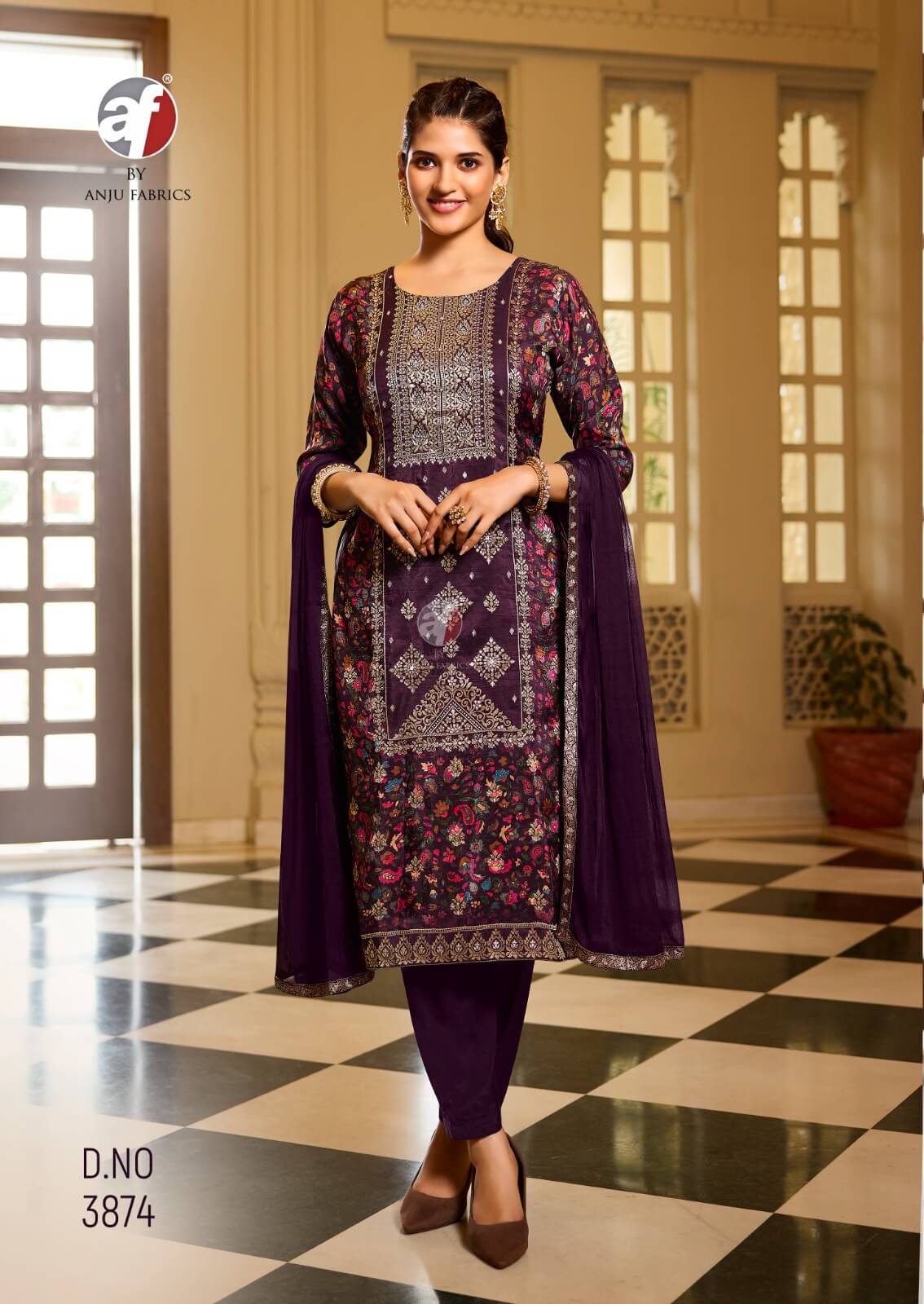 Anju Fabrics Dastoor Vol 6 Printed Salwar Kameez Catalog collection 7