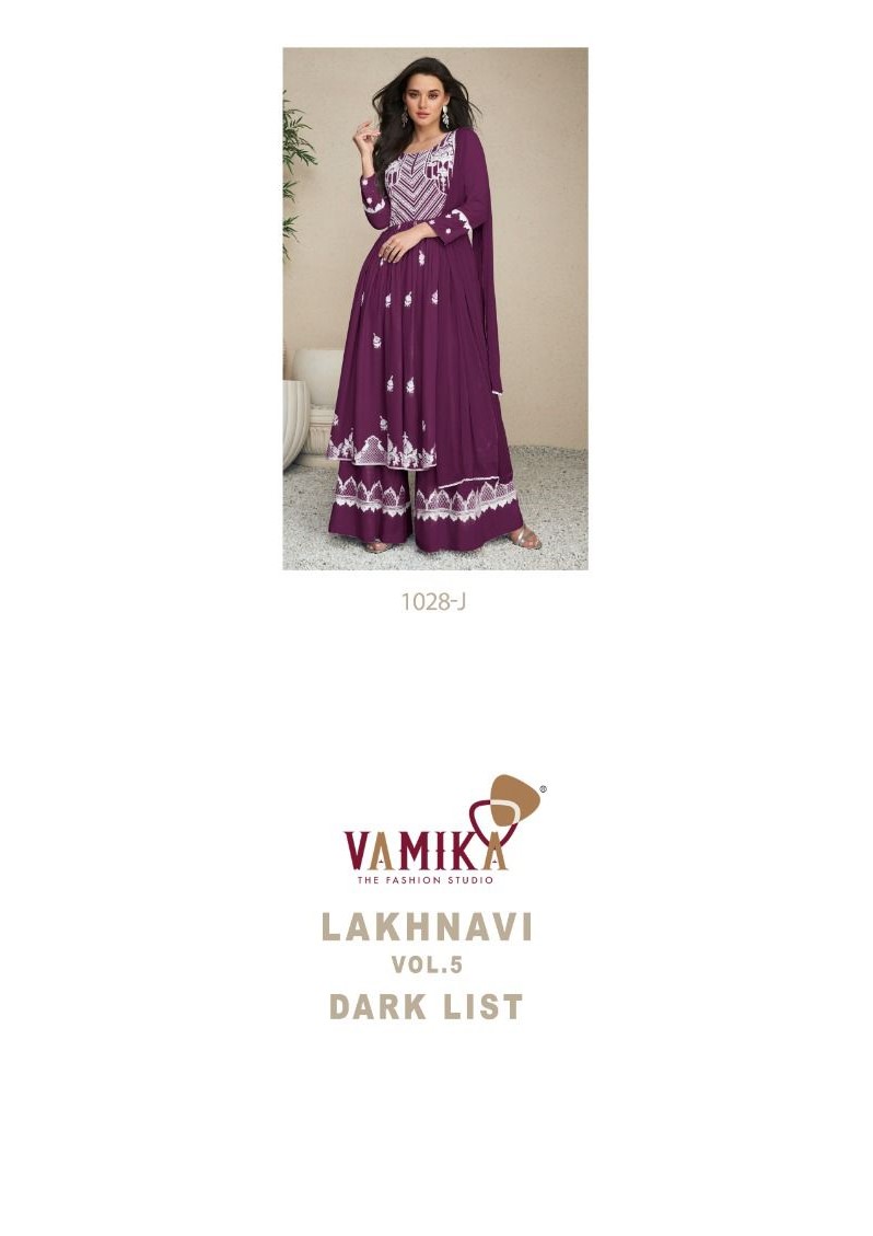 Vamika Lakhnavi Vol 5 Lucknowi Kurti Plazo Dupatta Catalog collection 5