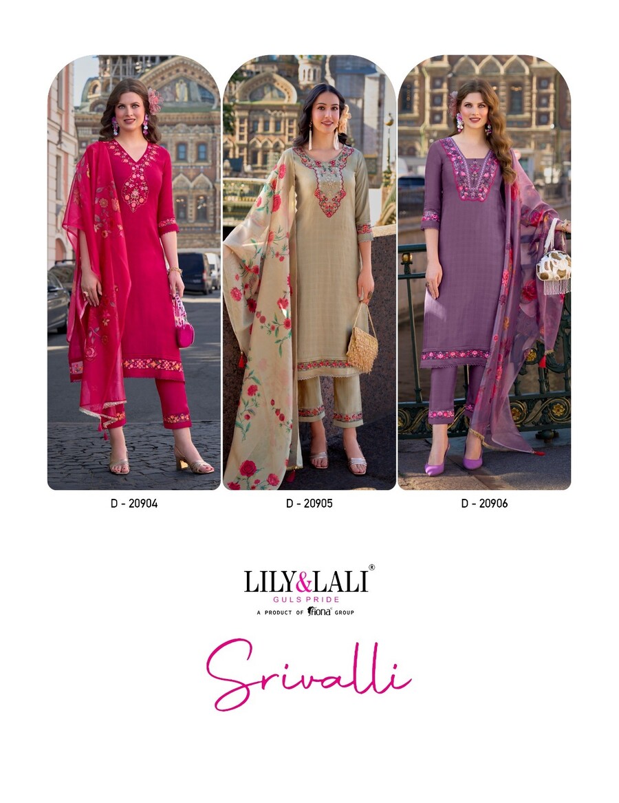 Lily Lali Srivalli Embroidery Salwar Kameez Catalog collection 18