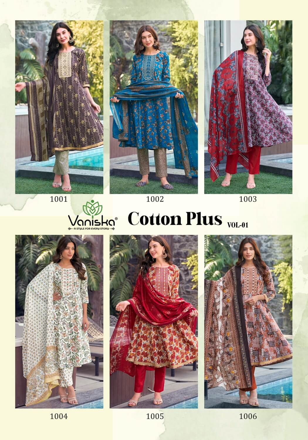 Vaniska Cotton Plus Vol 1 Printed Salwar Kameez Catalog collection 1